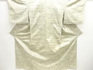 花七宝模様織り出し手織り紬単衣着物